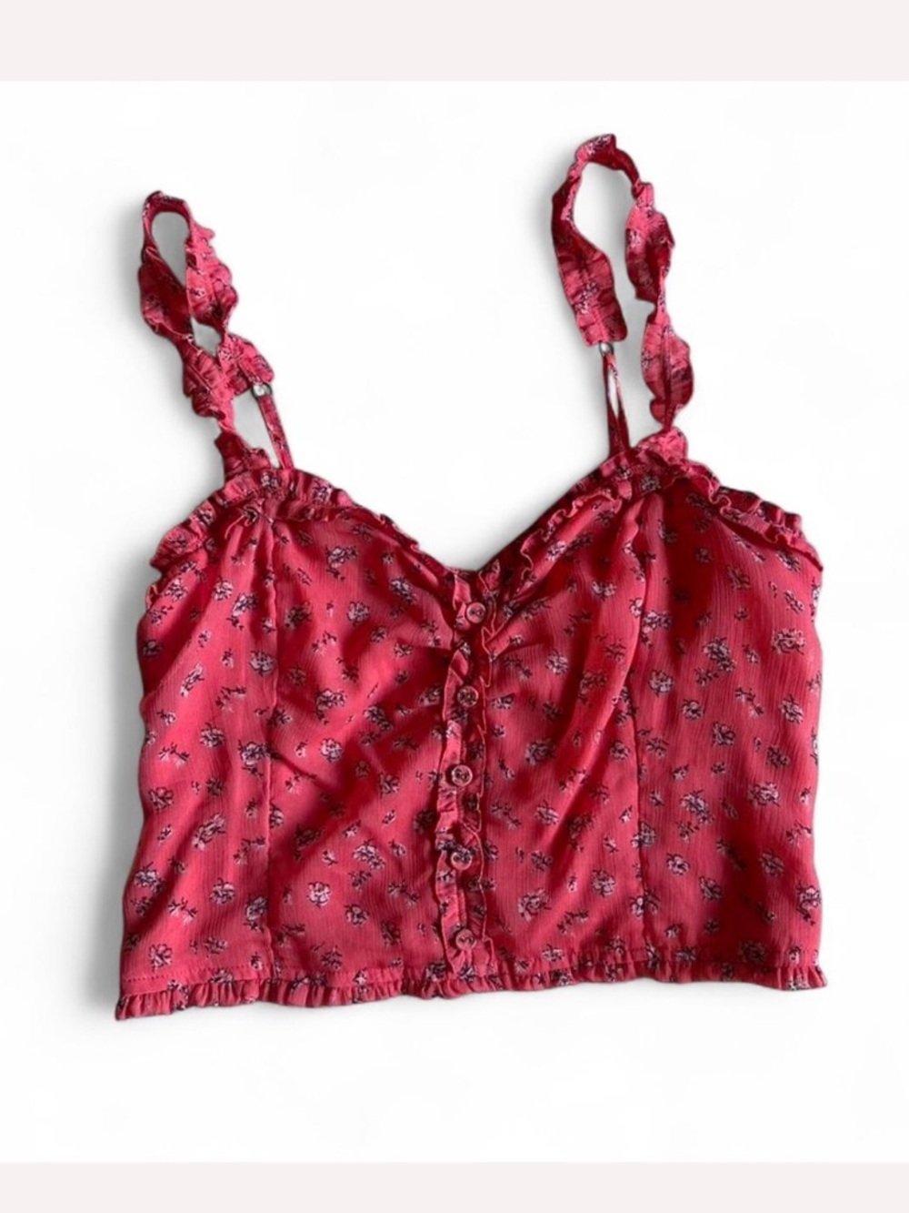 Abercrombie Pink Floral Corset Tank Top Small